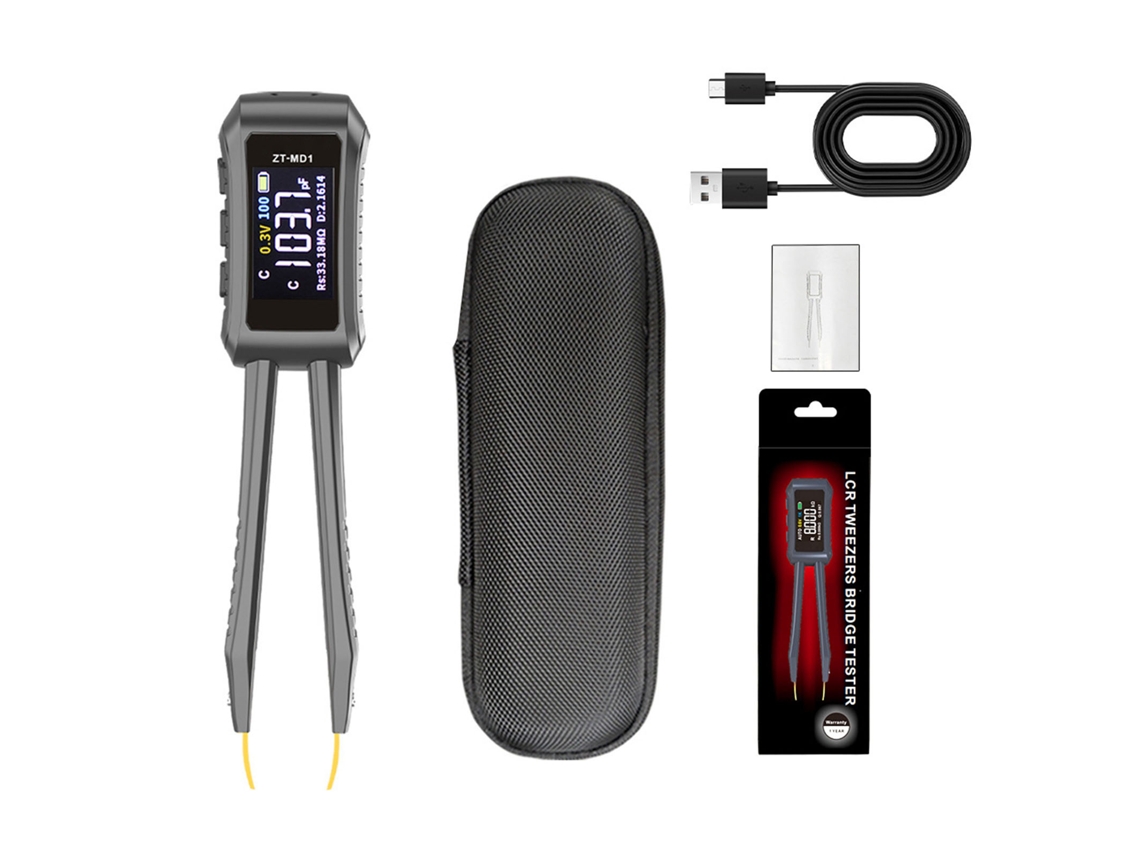 Pinza Electrónica Digital Para Comprobador De Puentes De Resistencias, Condensadores E Inductores: Identificación Y Medición Automáticas.