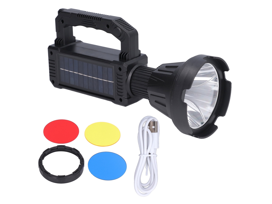 Linterna Led De Mano P50 Superbrillante E Impermeable Con Carga Solar Para Acampar Al Aire Libre.
