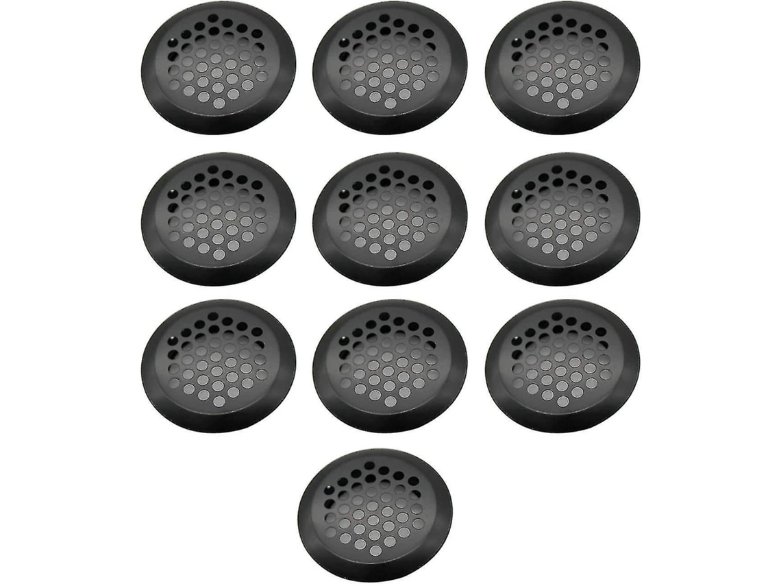 10 Rejillas De Ventilación Redondas De Acero Inoxidable, 35 Mm Agujeros, Ventiladores Redondos Para Gabinetes Oficinas Baños