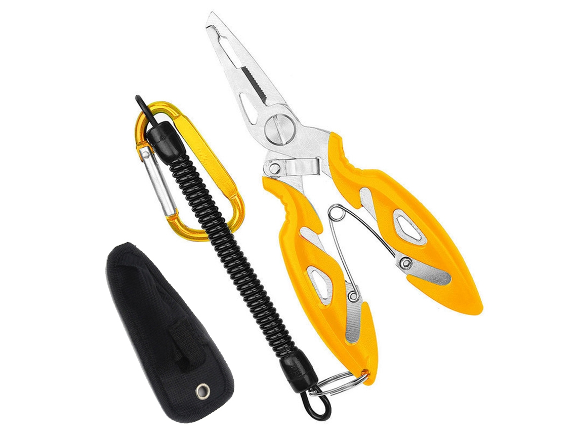 Alicates De Pesca De Acero Inoxidable Con Extractor De Anzuelos Y Cordón Enrollado - Herramientas De Pesca