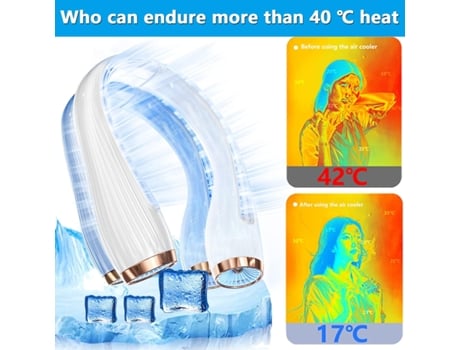 Ventilador De Cuello Diseño De Ventilador Sin Aspas Ultra Silencioso De 8000 Mah - Rosa BISBISOUS