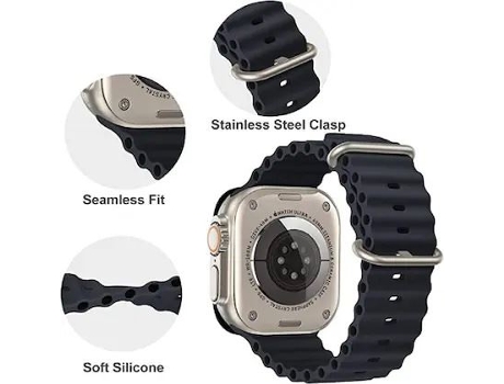 Correa de Silicona RIFF Ocean para Apple Iwatch Series 38 / 40 / 41 mm Negra
