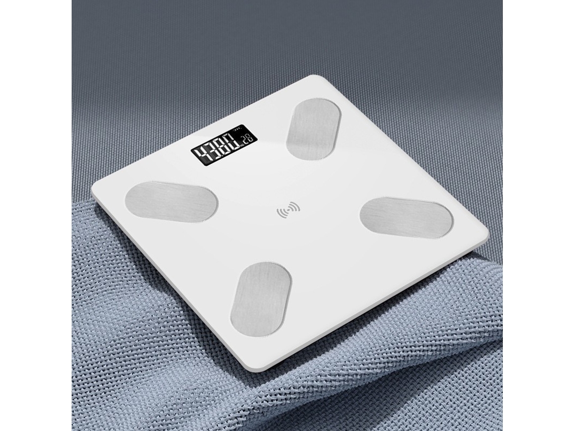 Báscula Inteligente Para Pérdida De Grasa, Recargable (blanco Elegante), Monitorea 81 Datos Corporales.