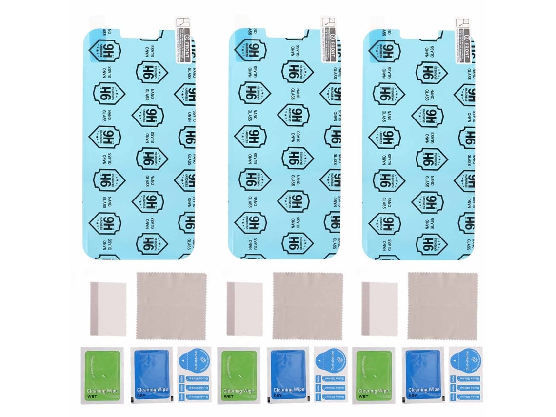 Conjunto de 3 protetores de tecido para animais de estimação, antirrisco e anti-impressão digital, HD 9h à prova de explosão, para iPhone 13.