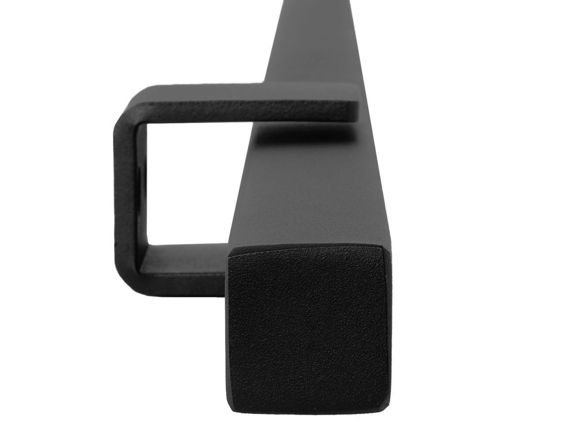 Pasamanos de diseño cuadrado negro - 120 cm 2 soportes IVOL