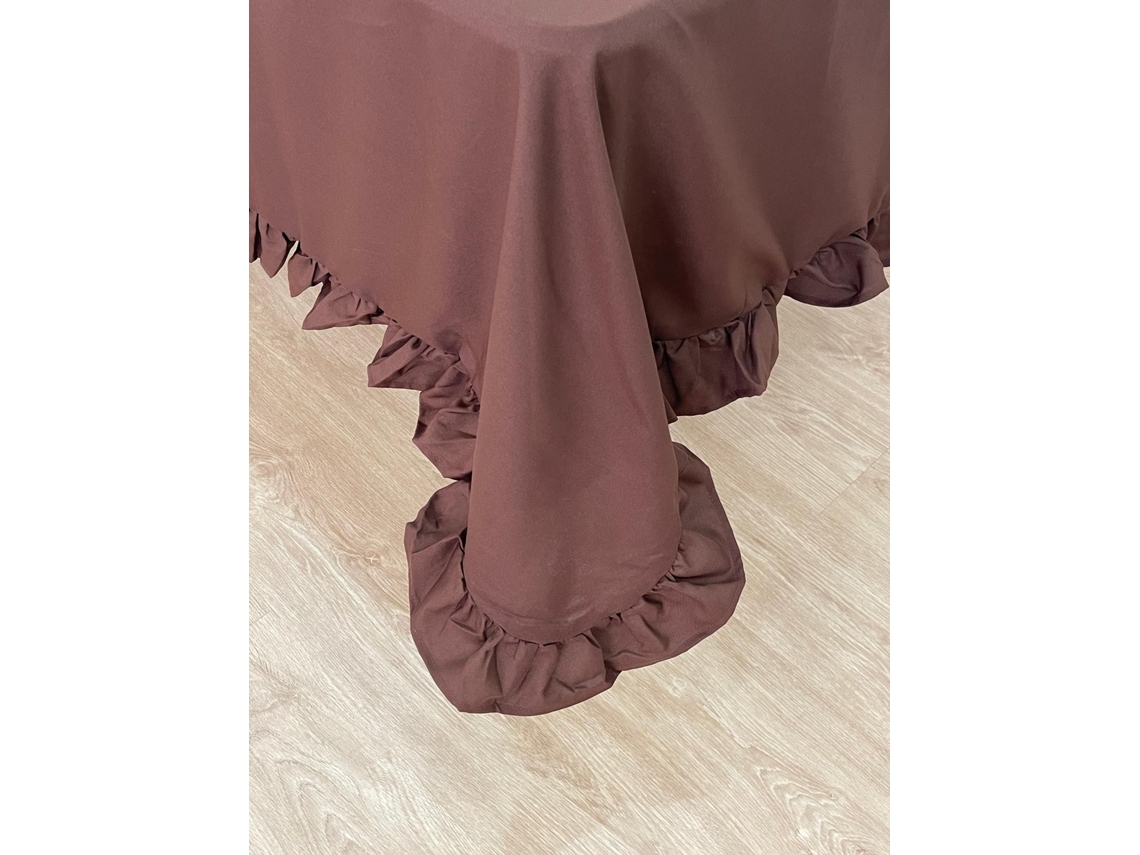 Mantel Con Volantes ILMH BY I LOVE MY HOME 160x200cm - Marron Liso