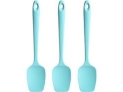 Set De 3 Espátulas De Silicona Food Grade, Resistente Al Calor Hasta 600°f, Utensilios De Cocina Para Hornear Y Cocinar (verde Agua)
