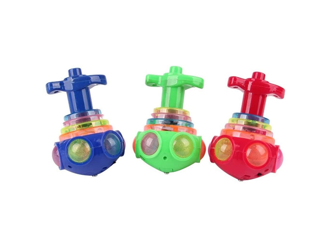 Bjww-3 Peças Trompos Giratórios Com Luz E Música Cor Aleatória Brinquedo Presente Para Crianças Meninos Meninas
