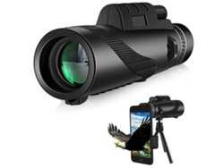 Telescopio monocular portátil con adaptador para smartphone. Trípode monocular para observación de aves, caza, senderismo y acampada. Chennnls.