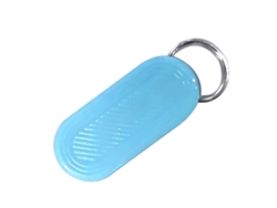 Mini pastillero de plástico con llavero, estuche portátil para medicamentos, caja para viajes de negocios, color azul