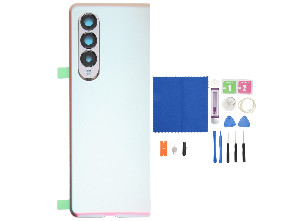 Kit De Substituição De Vidro Traseiro Com Lente De Câmera E Fita Pré-instalada Para Z Fold 3 5g Sm F926 Prata