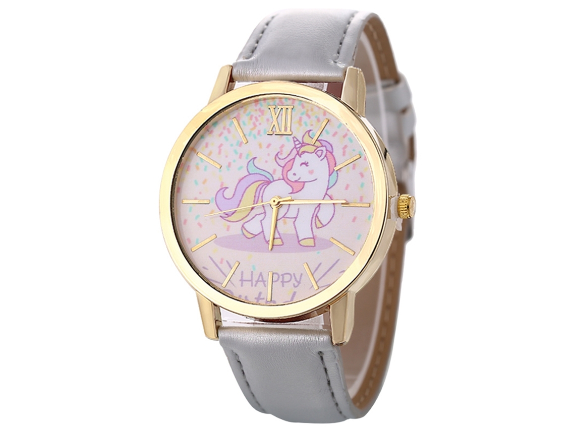 Reloj Casual De Moda Unisex Con Cuerda De Cuero Quartzo Gris Zhoulianfa