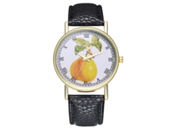 Reloj De Pulsera Unisex De Moda Con Correa De Piel Sintética Con Estampado De Frutas.