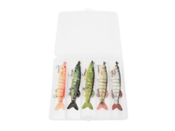 5 Unidades De Señuelos Artificiales De Pesca Articulados Tipo Swimbait Para Agua Dulce Y Salada.