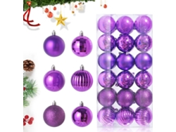Bolas de Navidad moradas para decoración. RNEMITERY