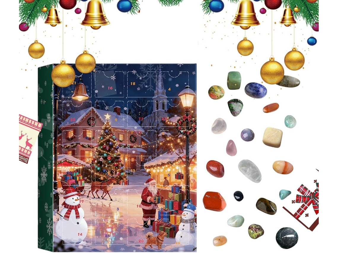 Calendario De Adviento De Cristal Navideño | 24 Días Con Gemas Naturales Para Las Fiestas Navideñas