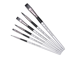 Pinceles Duotone 6 piezas Nylon Plata/Negro