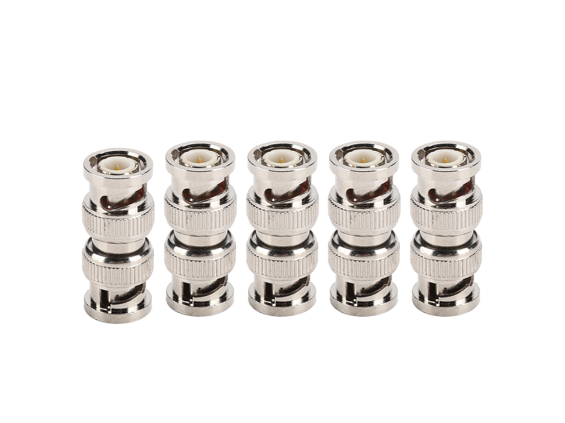 Kit De 5 Conectores Bnc Macho A Bnc Macho Portátiles Con Impedancia De 50 Ohmios Para Comunicación Inalámbrica