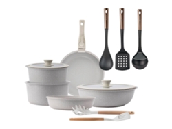Batería De Cocina,ø18ø20ø26 Cm, De Aluminio Fundido Click&cook  San Ignacio (10 Piezas) Con 3 Utensilios