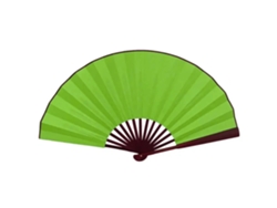 Abanico de mano, color liso, extragrande 33 cm, verde BRILVIBERA