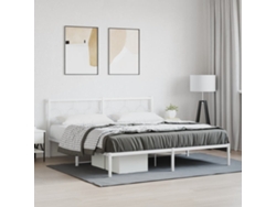 Estructura Cama Sin Colchón Con Cabecero Metal Blanco 183x213cm