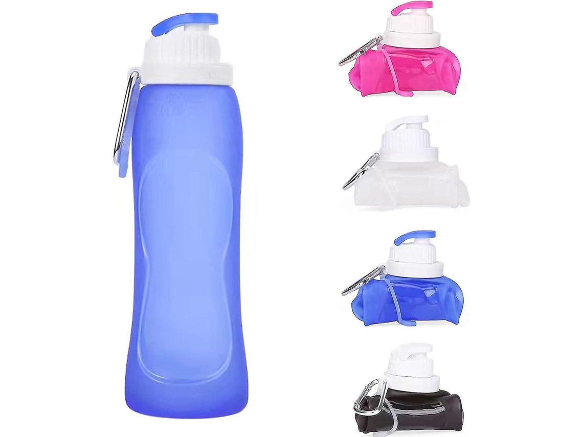 Botella De Agua Deportiva Sin Bpa, 500 Ml, Ultraligera, Plegable Y A Prueba De Fugas Rosewell (azul)