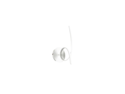 Aplique de pared LED moderno en aluminio blanco satinado, 15 W, 840 lm, luz blanca cálida 3000 K, difusor opalino, IP20, diseño curvo.