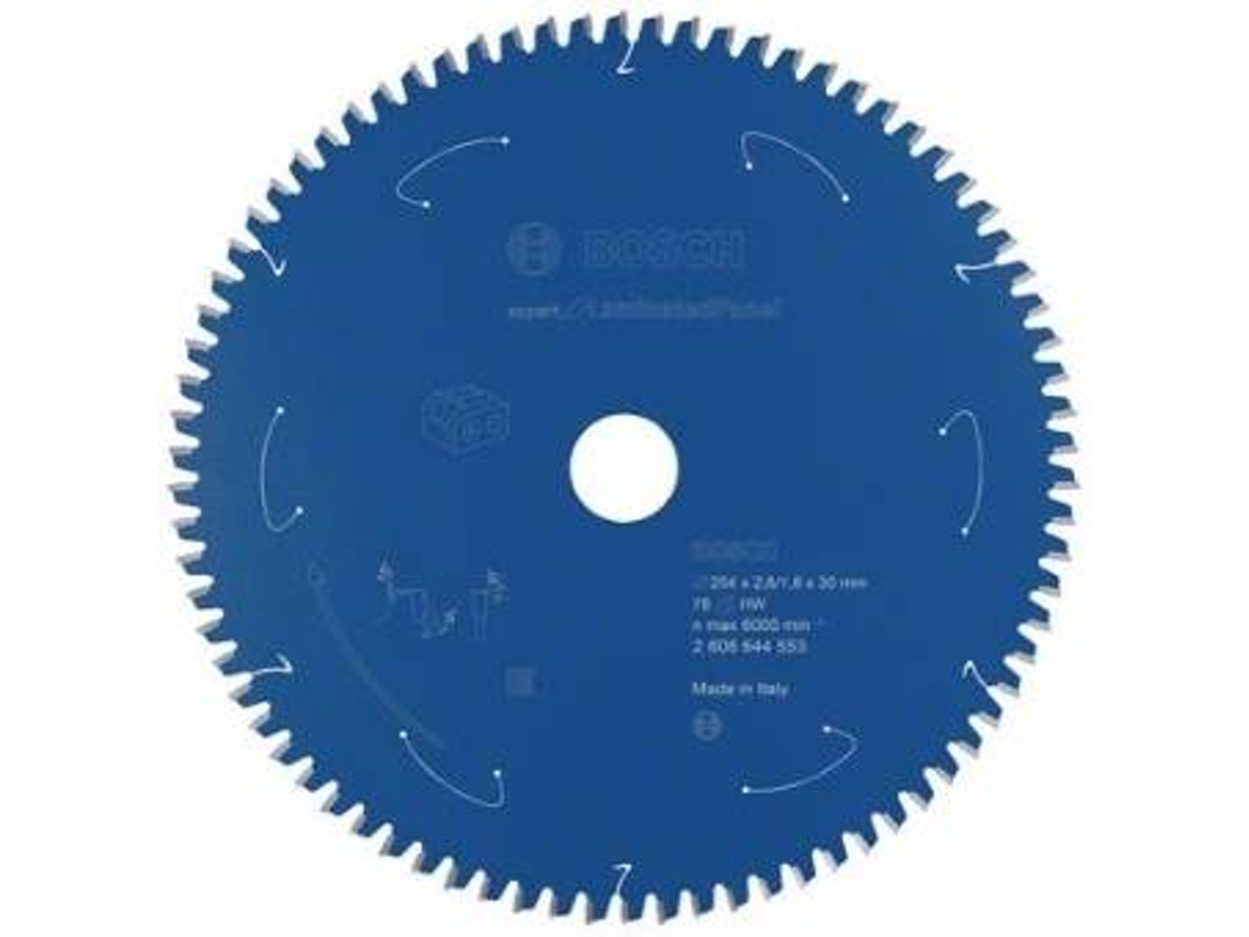 Disco de Sierra Circular BOSCH Para Sierra Sin Cables Expert para Panel Laminado 254x2.6/1.8x30 T78 para Sierras Bancada