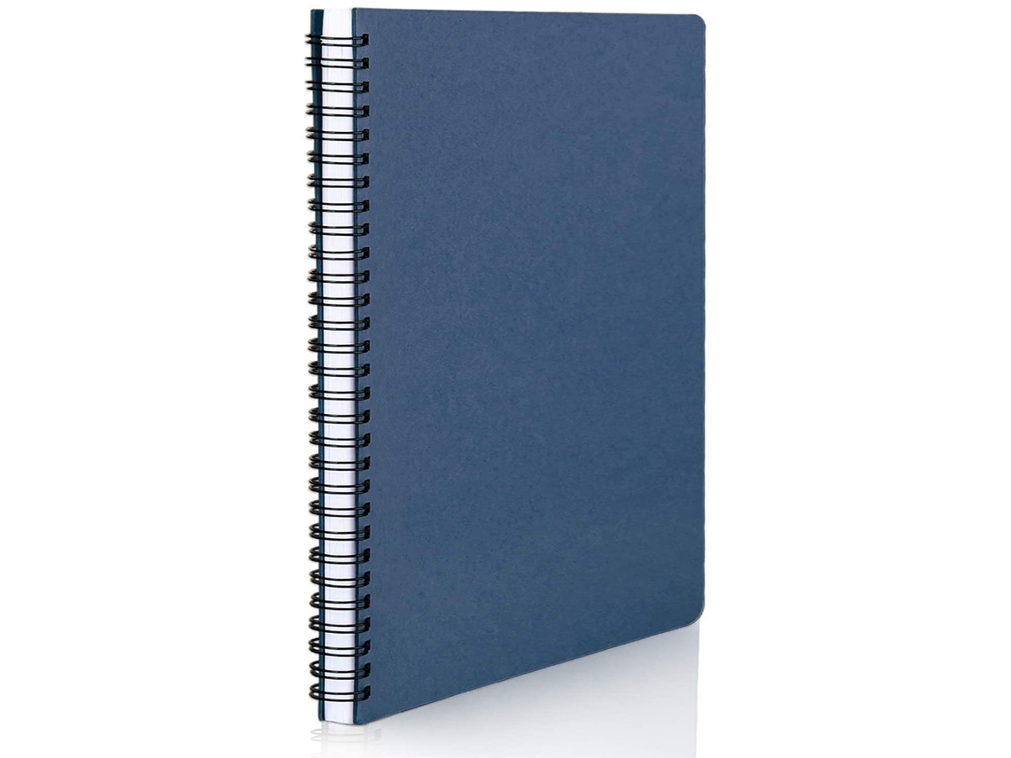 Diario para planificar, tomar notas, cuaderno de espiral encuadernado con alambre, tapa dura duradera, escritura suave, sin sangrado, diario rayado para