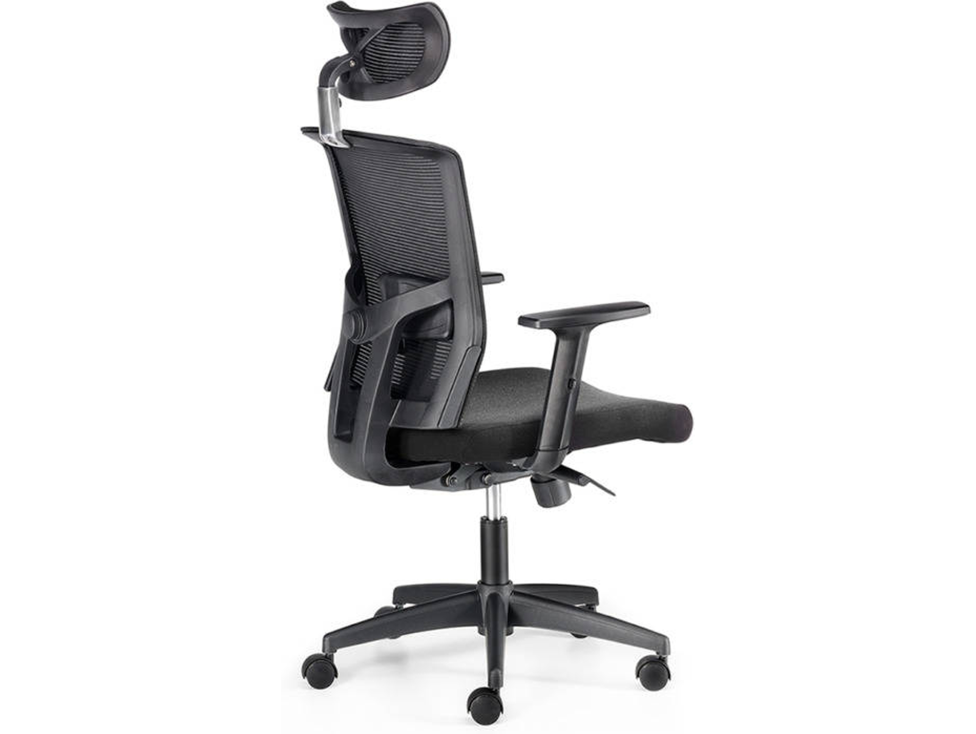 Silla de Escritorio Ejecutiva EUROMOF Viena Negro ergonómica (Soporte cabeza - Brazos ajustables - Malla y Tejido)