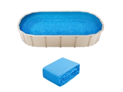 Revestimiento ovalado para piscinas Succebuy de 24 x 12,3 pies y 52 pulgadas de altura para piscinas elevadas.