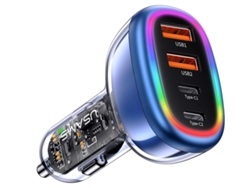 Carregador Isqueiro Yizhood Us Cc169 Rgb Transparente Negro