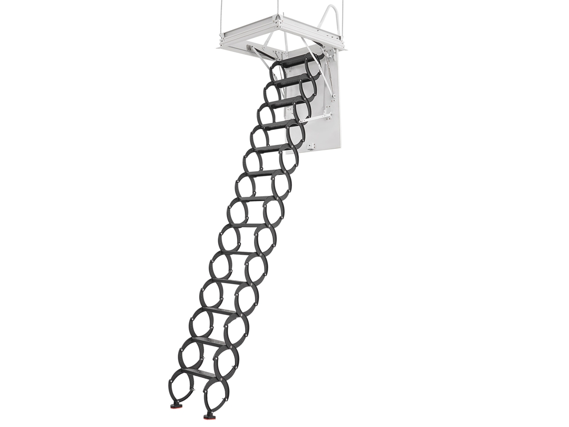 Escalera de ático de acero Succebuy para techos de 3,2 a 3,3 m con capacidad de 299,4 kg