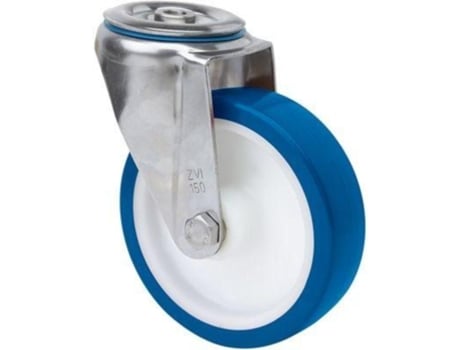 Rueda giratora agujero m12 inox.20zvli80-poa poliamix blanco-poliur.azul liso ALEX