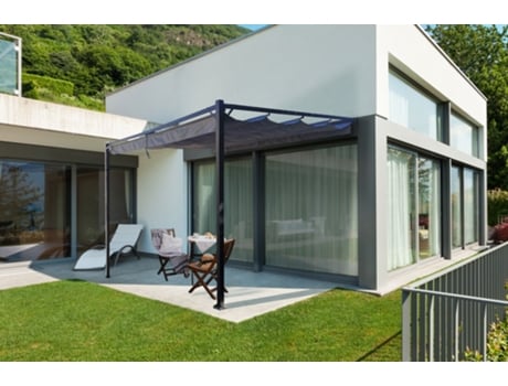 Pérgola/Cenador adosado NOOSA 400L300 Gris claro