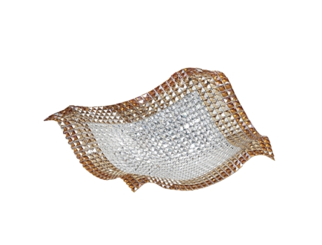 Plafón RUMBA de cristal transparente y ámbar con nueve bombillas G9