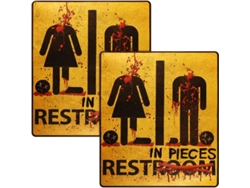 Trucos Sangrientos de Halloween para Baño Decoración de Fiesta Terrorífica 2 Piezas