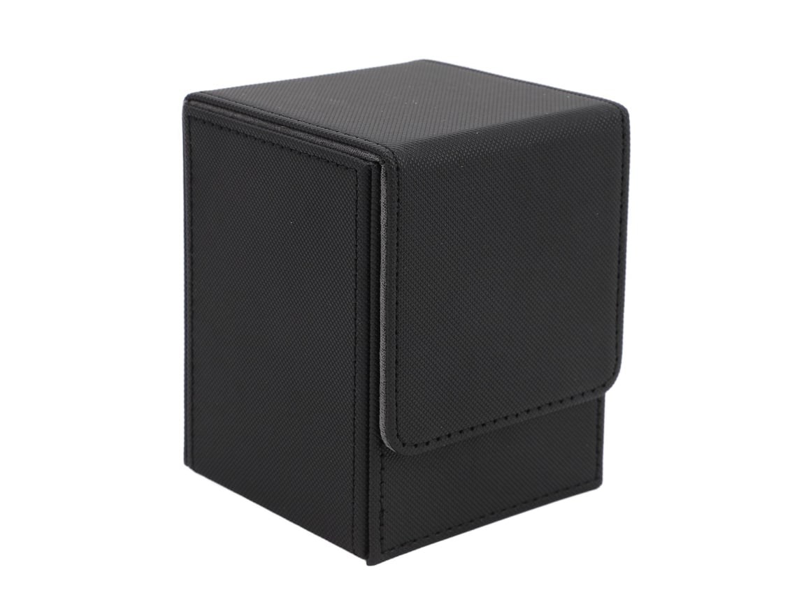 2026-caja Magnética De Tarjetas De Cuero Pu Resistente A Rasguños Para Almacenar 100 Cartas De Juego Vertical Negra