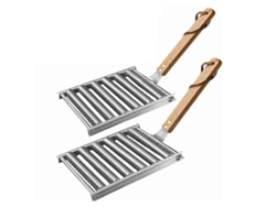 2 rodillos para asar salchichas con mangos de madera para asarlas uniformemente Rosewell