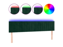 Maison Exclusive - Cabecero Con Led De Terciopelo Verde Oscuro 200x5x78/88 Cm