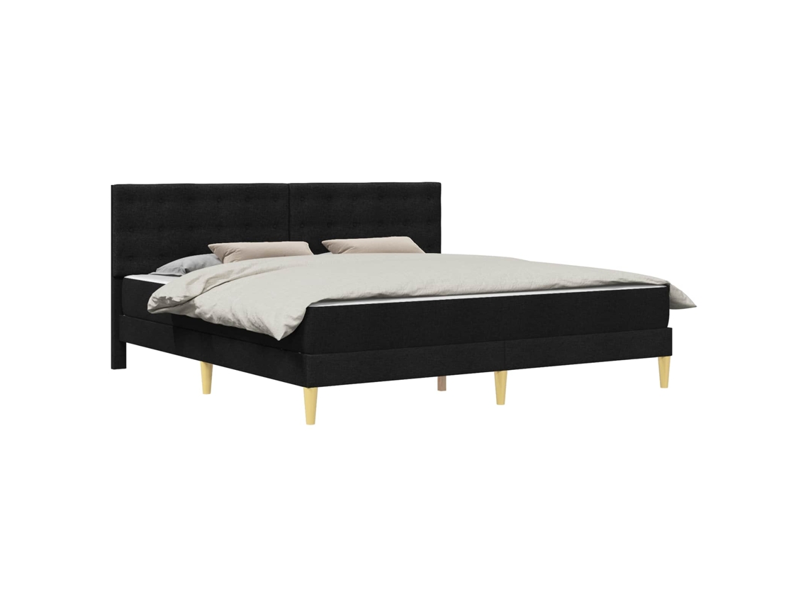 Maison Exclusive - Estructura De Cama Con Colchón Negro 180 X 200 Cm Tela
