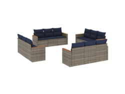 Maison Exclusive - Conjunto De Sofá De Jardín De 12 Piezas Con Cojines, Poliratán Gris