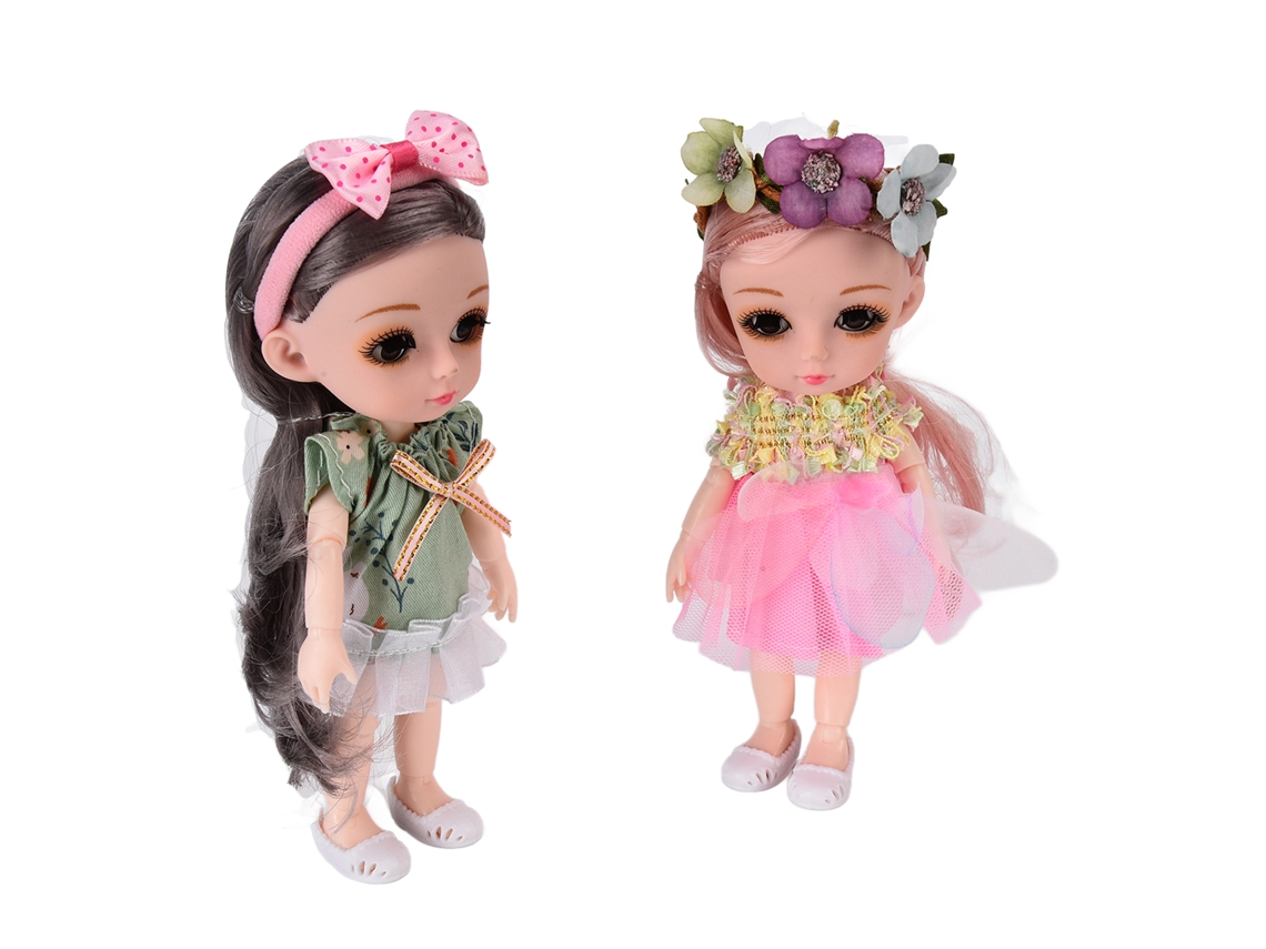 Bjww-2 Peças Muñeca Bjd En71 Com Articulações Rotáveis 17cm Roupa Bonita Para Meninas 3+ Brinquedo De Vestir