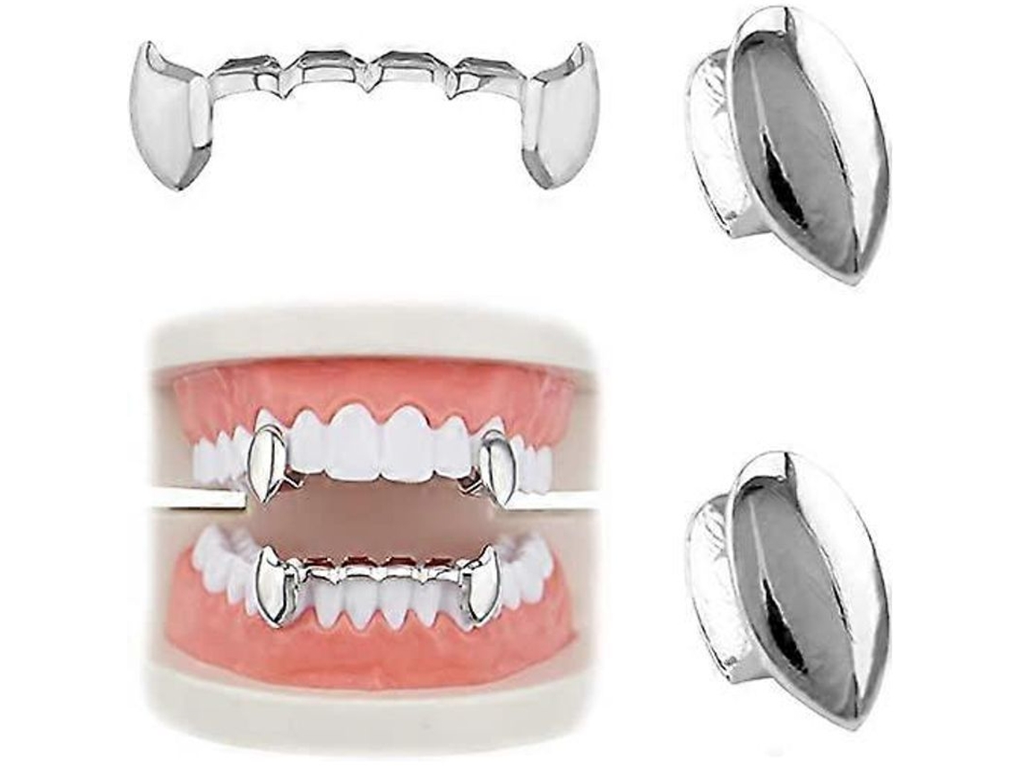 Parrillas Dentales De Silicona Para Vampiro Para Halloween, Accesorios De Cosplay, Hip Hop, Ajustables