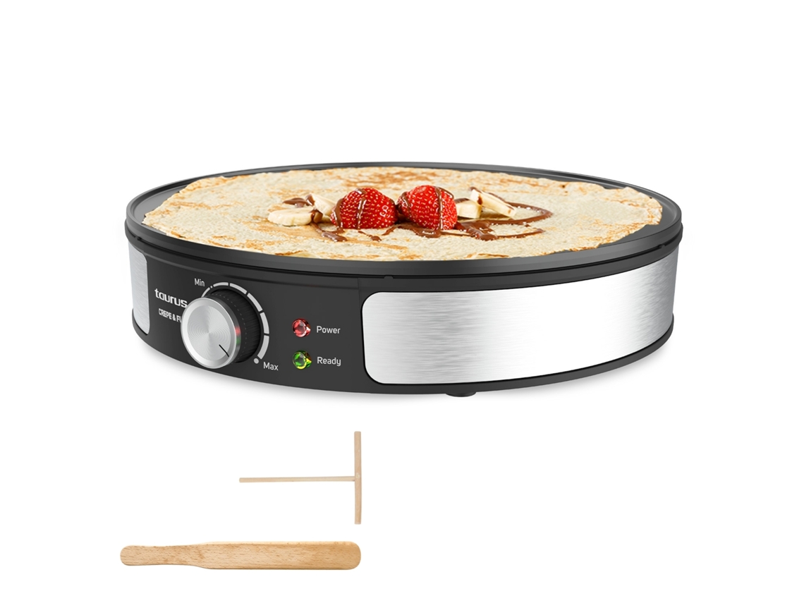 Crepera Taurus Crepe Fun FC1201X, placa antiadherente, control de temperatura