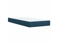 Maison Exclusive - Cama Box Spring Con Colchón Terciopelo Azul Oscuro 80x200 Cm