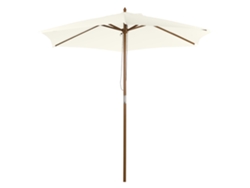 Sombrilla de bambú con polea Ø250cm Blanca Jardín Playa