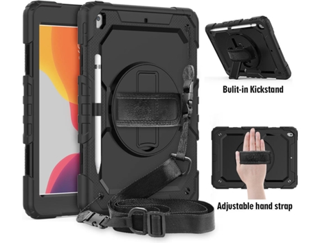 Carcasa + Protector de Pantalla + Soporte Tablet Apple iPad 10.2 2020 (Apple iPad 10.2 2020 - 10.2'' - Negro)