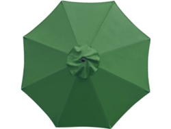 Tela de repuesto para sombrilla de exterior, 8 varillas, 3 metros, impermeable, protección UV, color verde (sin soporte)
