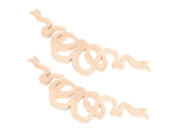 Juego de 2 apliques de pared de madera tallada sin pintar, estilo europeo, para decorar muebles y puertas. SFUSHOS
